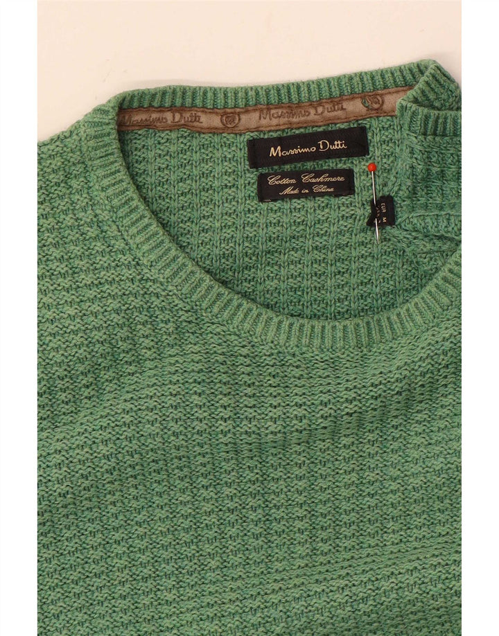 Massimo Dutti Herre sweater med rund hals, mellemgrøn bomuld