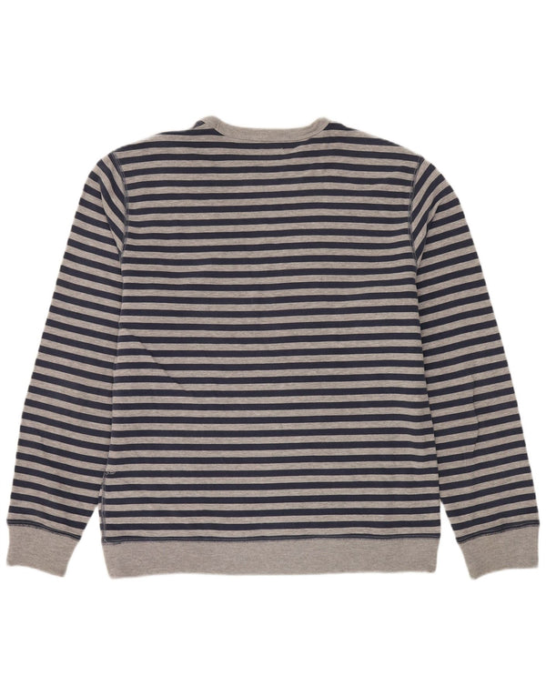 Lee Womens Regular Fit Sweatshirt Jumper UK 16 Stor gråstribet bomuld