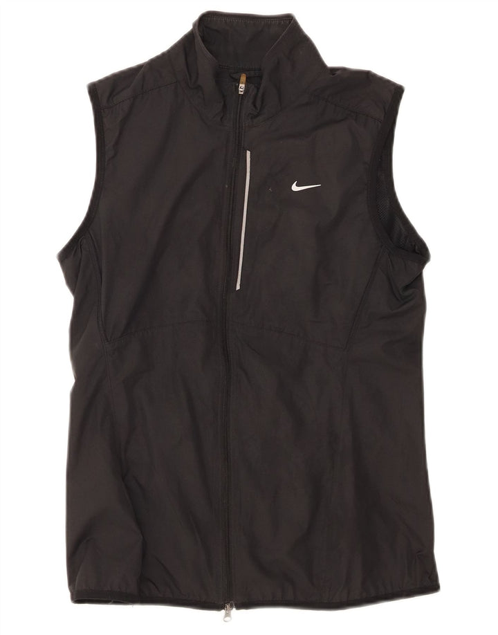 NIKE Womens Sleeveless Tracksuit Top Jacket UK 10 Small Black Polyester