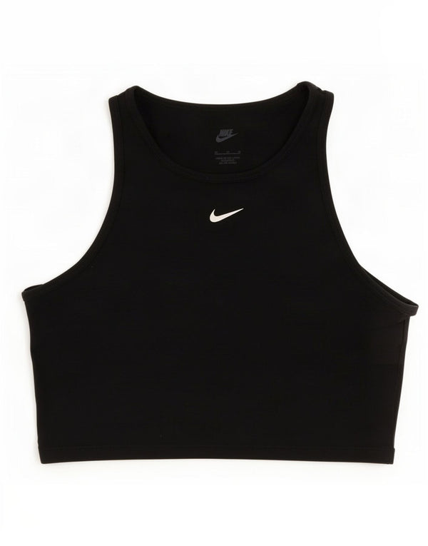Nike Dame Swoosh Graphic Sport BH Top UK 12 Medium Sort