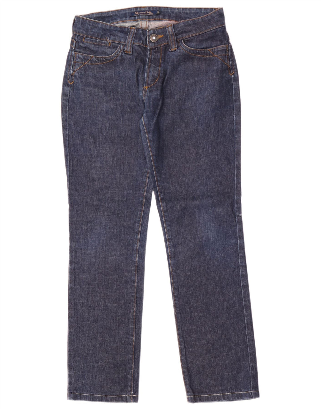 Massimo Dutti Dame Straight Jeans W27 L29 Marineblå Bomuld