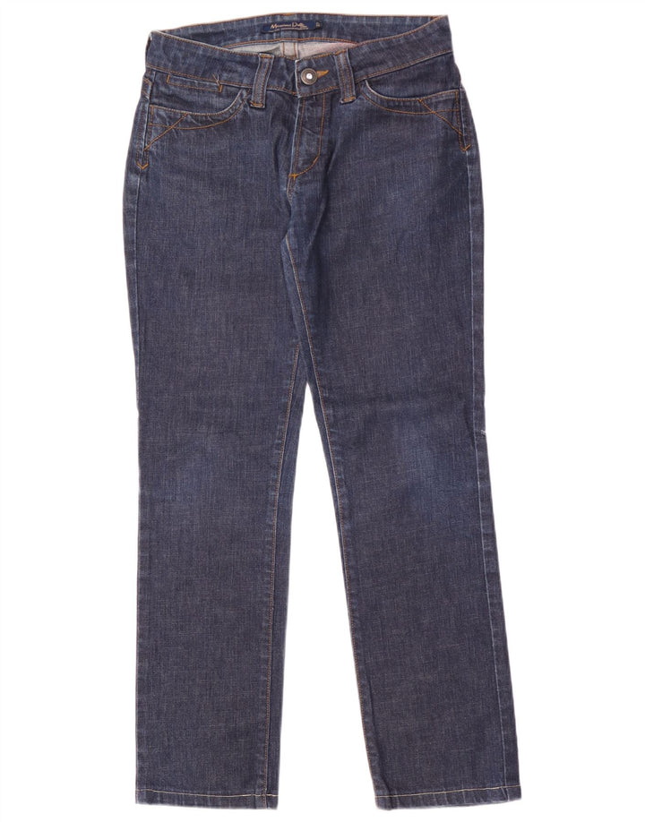 Massimo Dutti Dame Straight Jeans W27 L29 Marineblå Bomuld