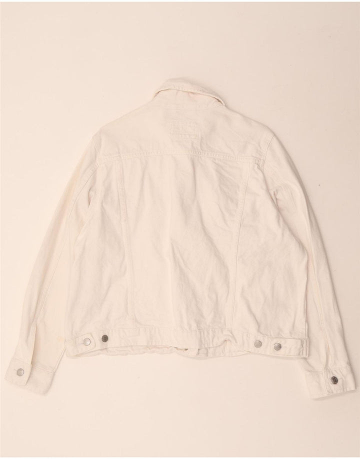 Marks & Spencer Dame denimjakke UK 18 XL Hvid Bomuld