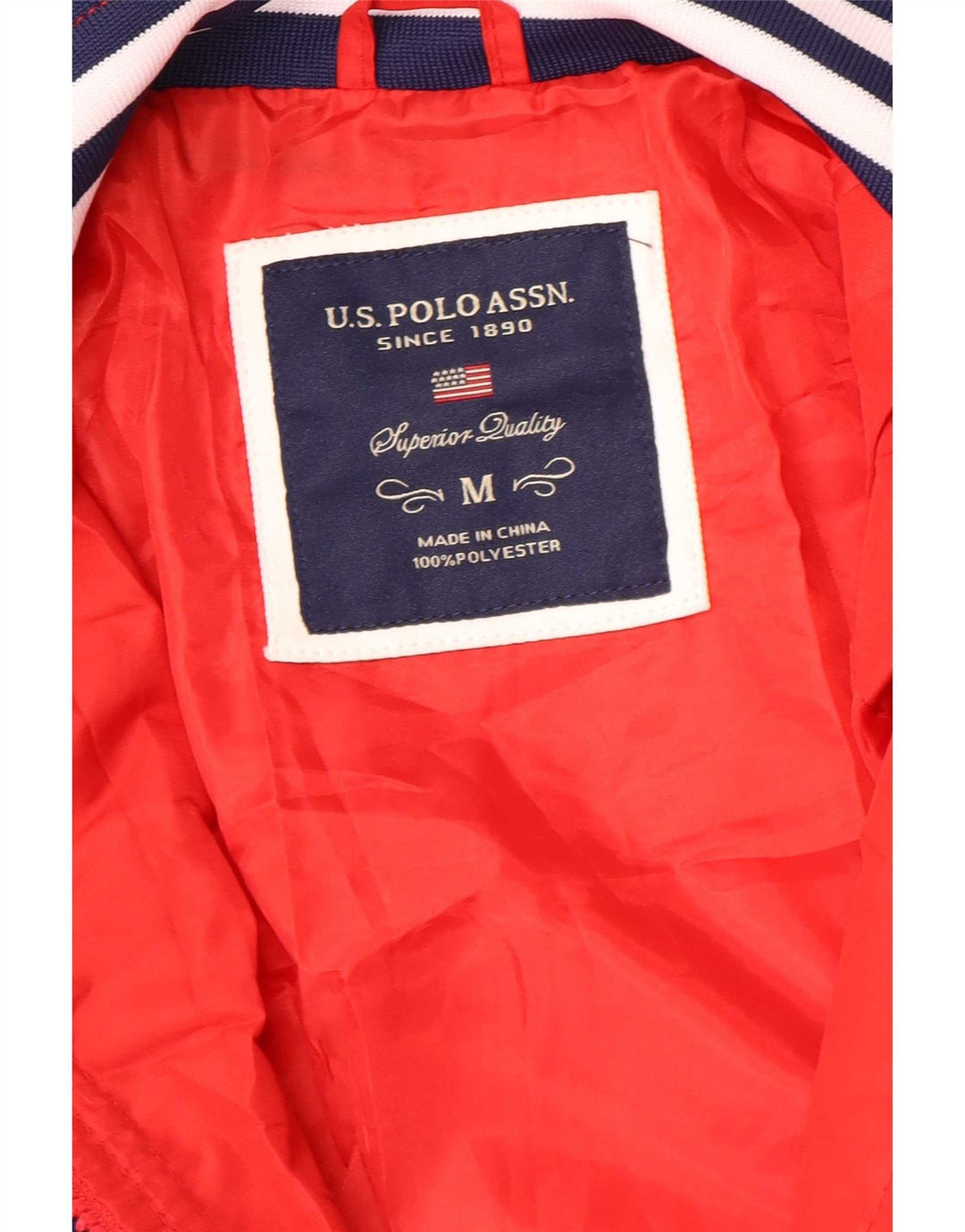 U.S. Polo Assn. Kvinders bomberjakke UK 14 Medium Rød Colourblock Polyester