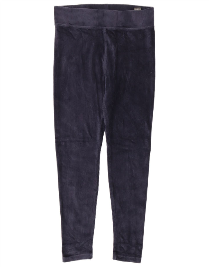 Marks & Spencer Dame Velour Leggings UK 12 Medium Navy Blue Bomuld