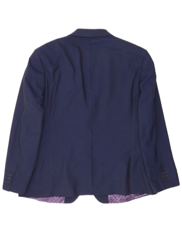 Ted Baker Herre 2 Button Blazer Jacket UK 46 3XL Navy Blue Wool
