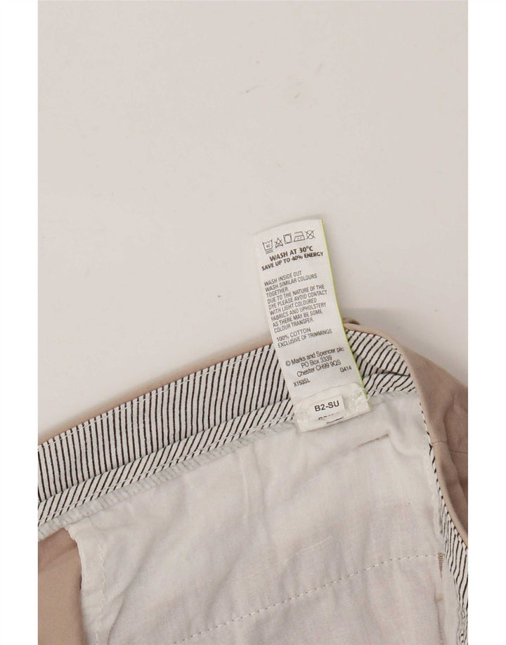 Marks & Spencer Chino Shorts til kvinder UK 12 Medium W32 Beige Bomuld