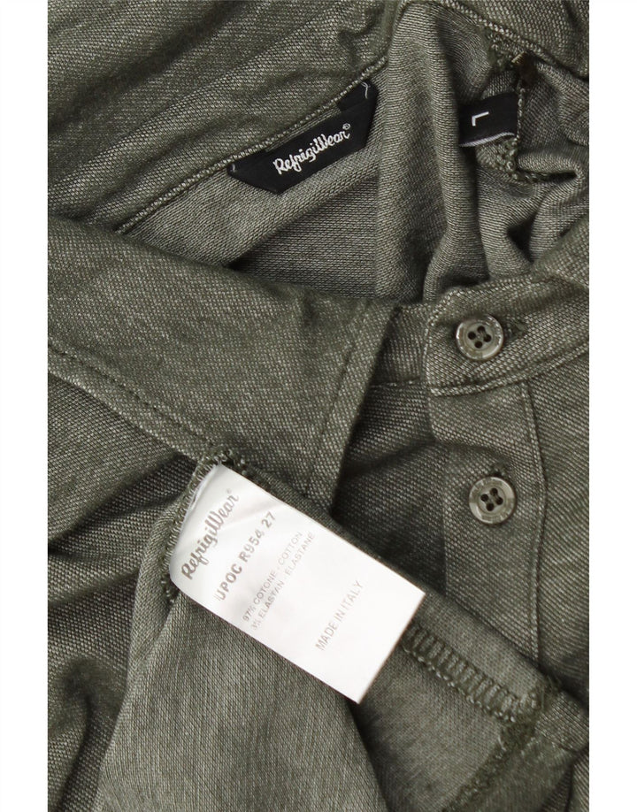 Refrigiwear Herre poloshirt Stor grøn flækket bomuld