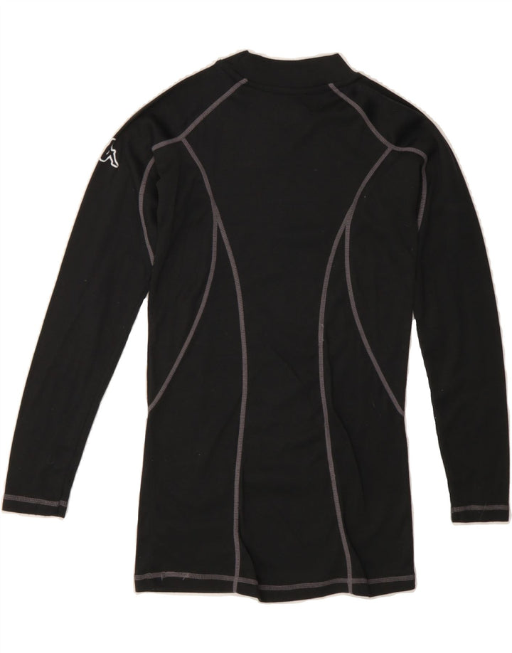 KAPPA Girls Graphic Top Long Sleeve 11-12 Years Black Polyester Vintage Kappa and Second-Hand Kappa from Messina Hembry 