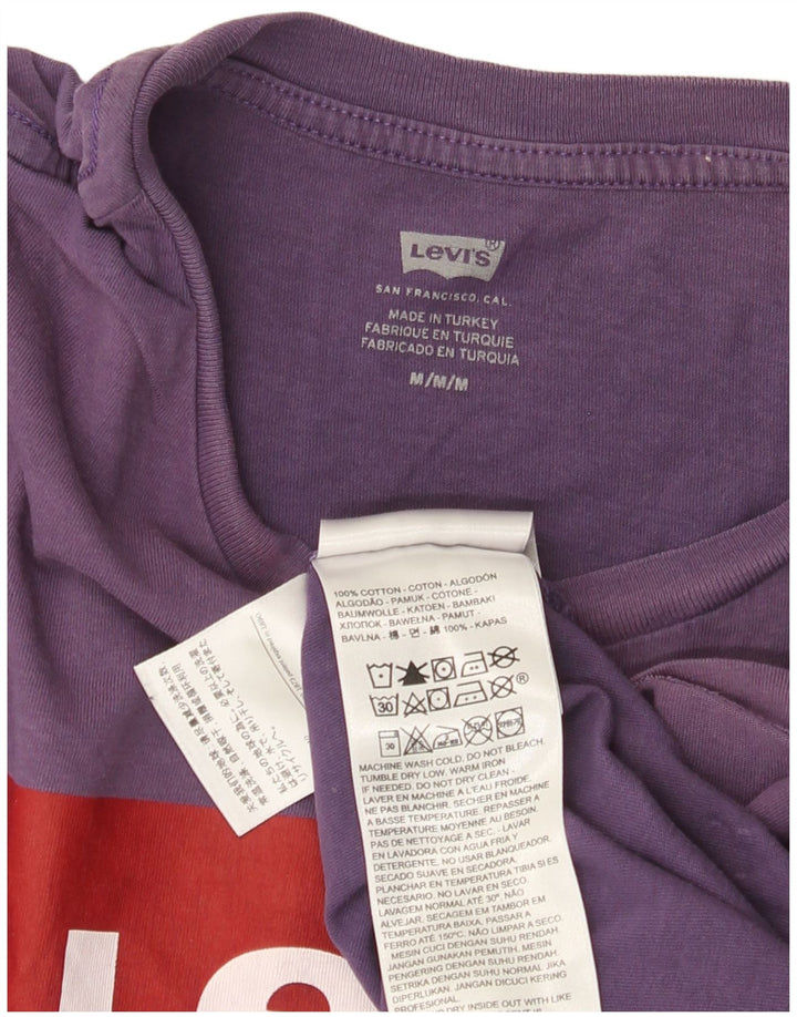 Levi's Herre grafisk T-shirt Top Medium Lilla Bomuld
