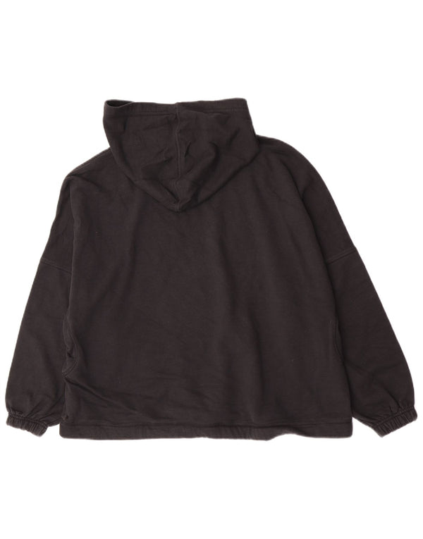 Adidas oversized hættetrøjetrøje til kvinder UK 4/6 XS Sort bomuld