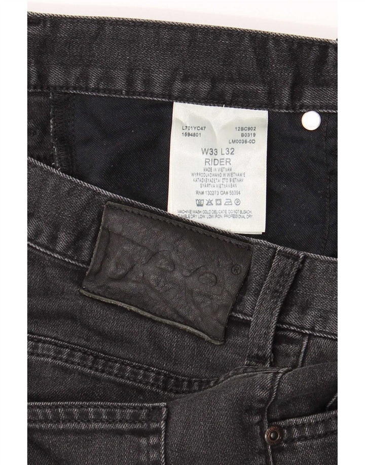 Lee Herre Rider Straight Jeans W33 L29 Grå Bomuld