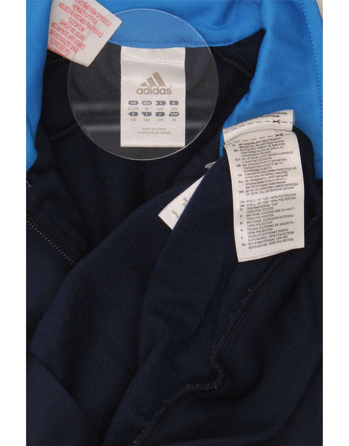 Adidas Drenge Træningsdragt Topjakke 11-12 År Marineblå Polyester