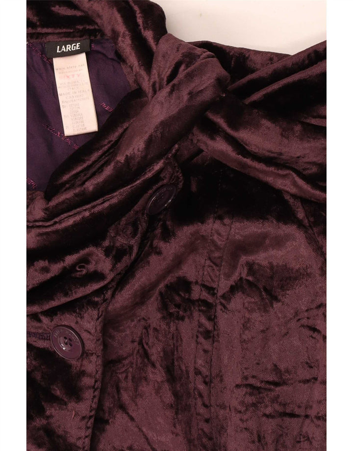 Sixty Womens Crop Velvet Bomber Jacket UK 14 Stor brun bomuld