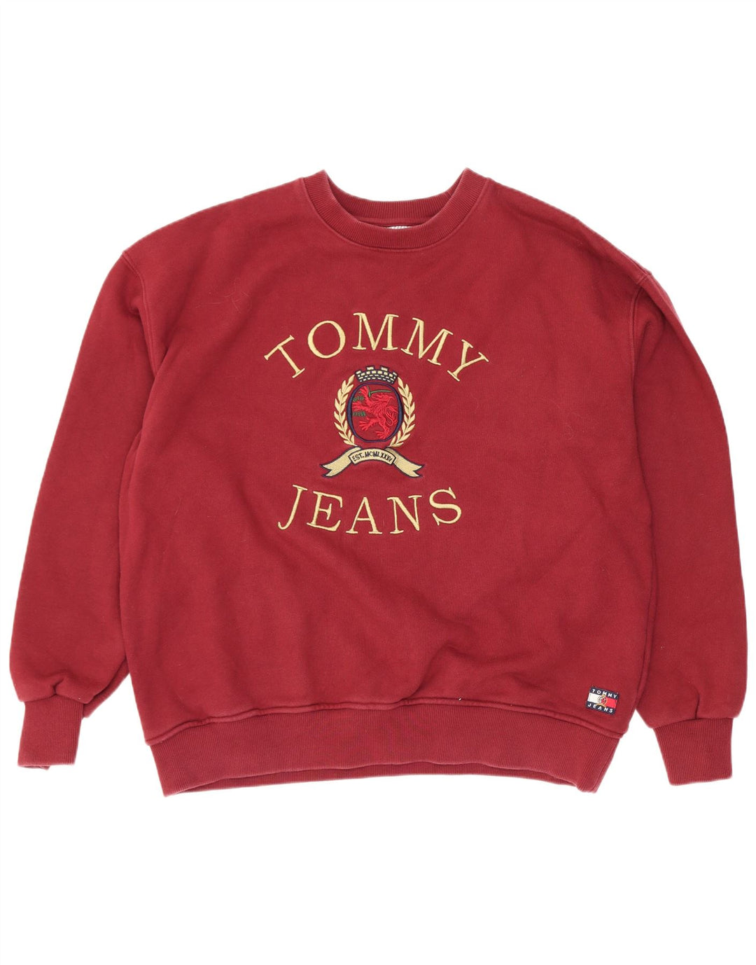 Tommy Hilfiger Herre grafisk sweatshirt Jumper XL rødbrun bomuld