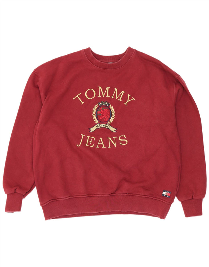 Tommy Hilfiger Herre grafisk sweatshirt Jumper XL rødbrun bomuld