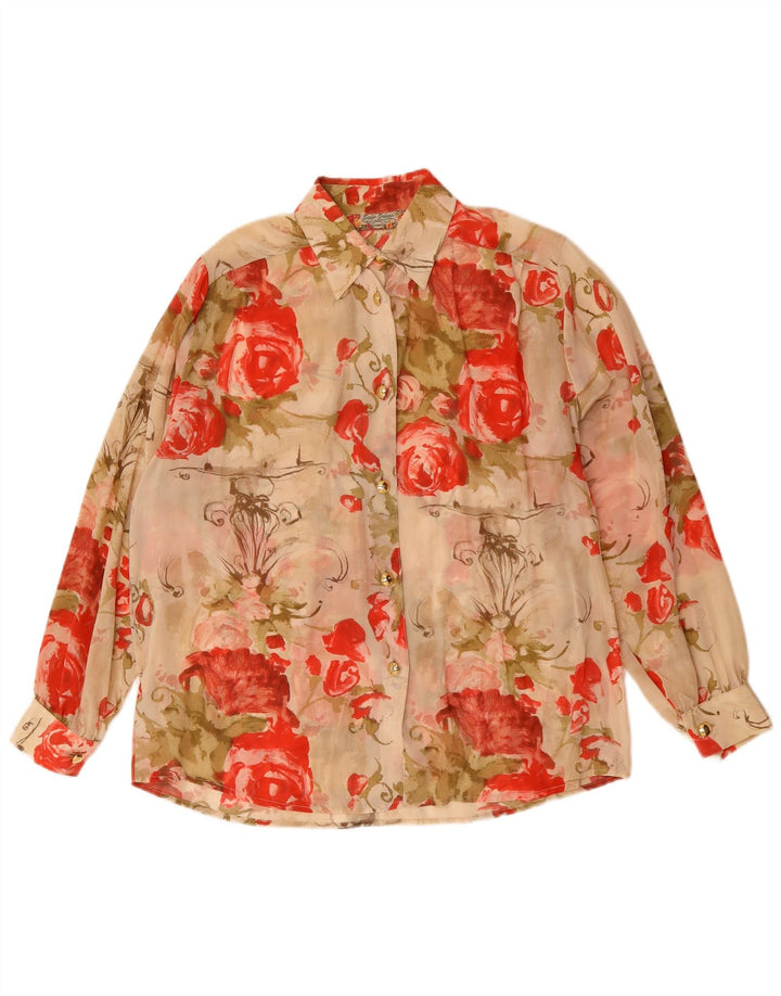 GIULIA GALANTI Womens See Through Shirt Blouse UK 12 Medium Multicoloured