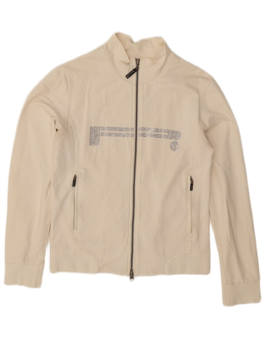 Pirelli Womens Grafisk træningsdragt Topjakke UK 10 Small Off White Bomuld