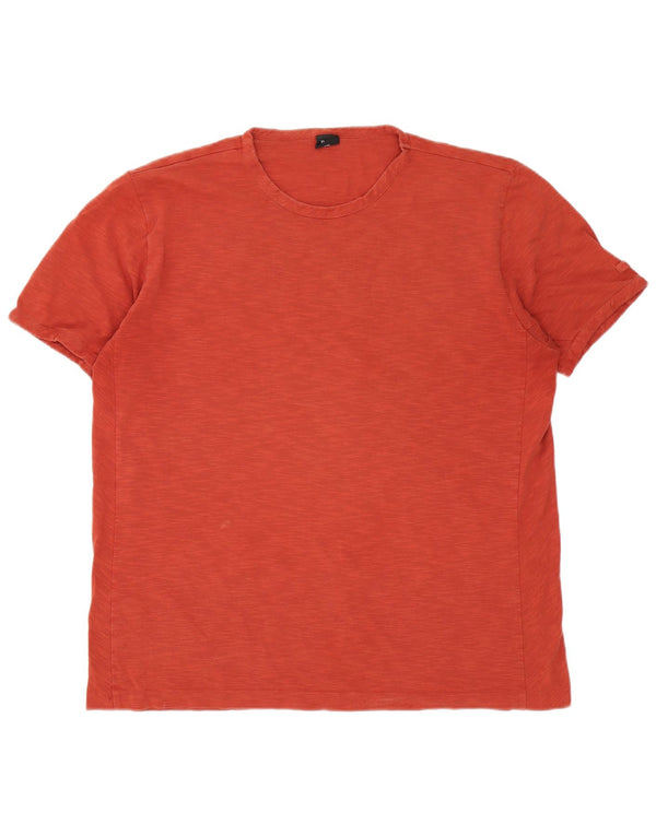 Hugo Boss Herre Slim Fit T-Shirt Top 2XL Orange Flecked Bomuld