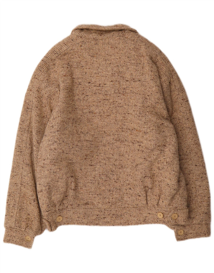 VINTAGE Bomberjakke til mænd UK 38 Medium Beige Flecked Wool