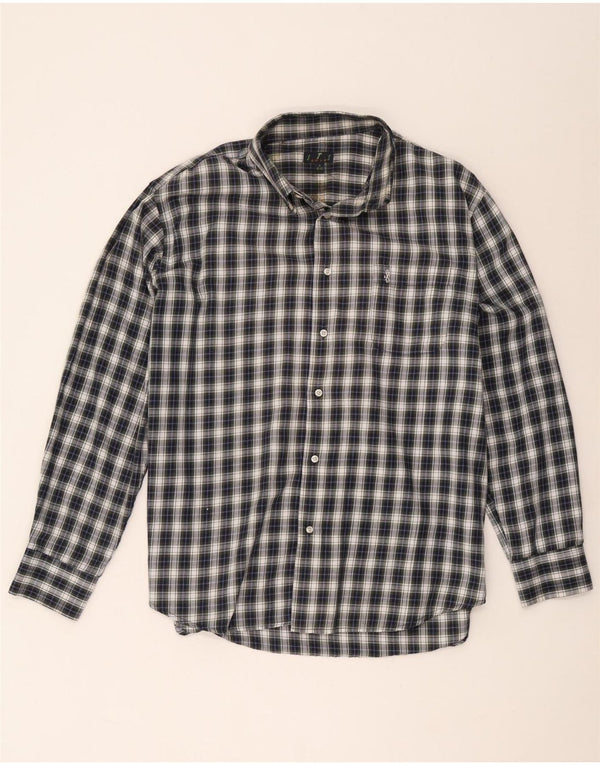 STS Flanelskjorte til mænd str. 42/43 Large Blue Check Polyester