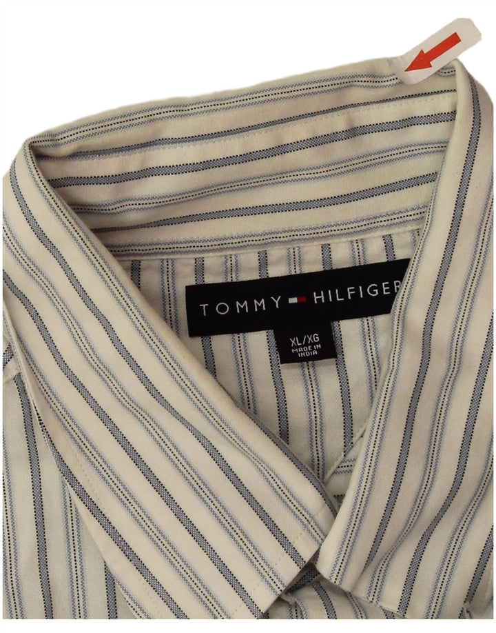 Tommy Hilfiger Herreskjorte XL Hvidstribet bomuld