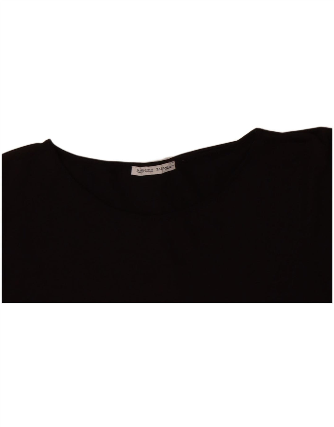 ZARA Womens Oversized Crop T-Shirt Top UK 10 Small Black