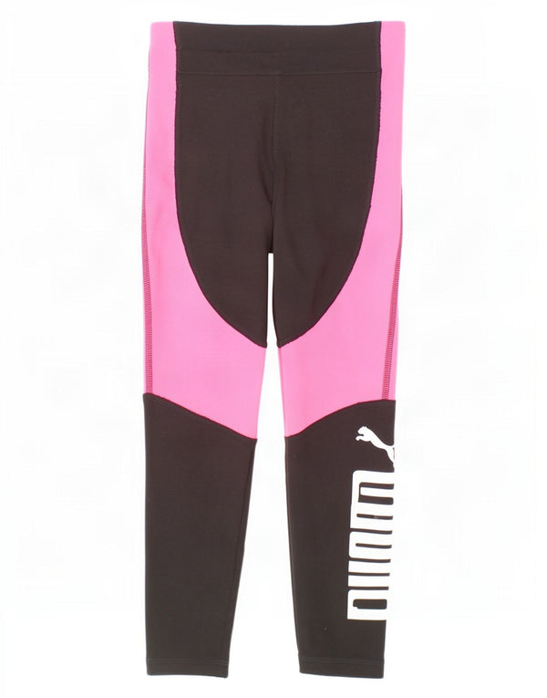 Puma Girls Grafiske Capri Leggings 7-8 år Sort Colourblock Polyester