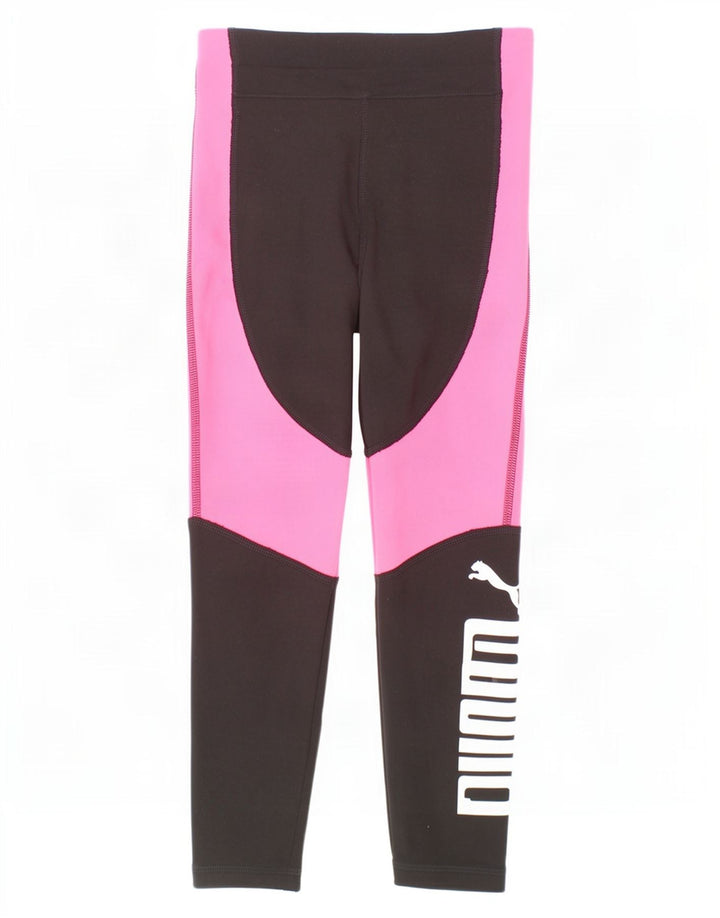 Puma Girls Grafiske Capri Leggings 7-8 år Sort Colourblock Polyester