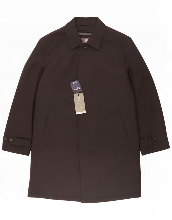 Marks & Spencer Mens Standard Windbreaker Coat UK 40 Large Black Polyester