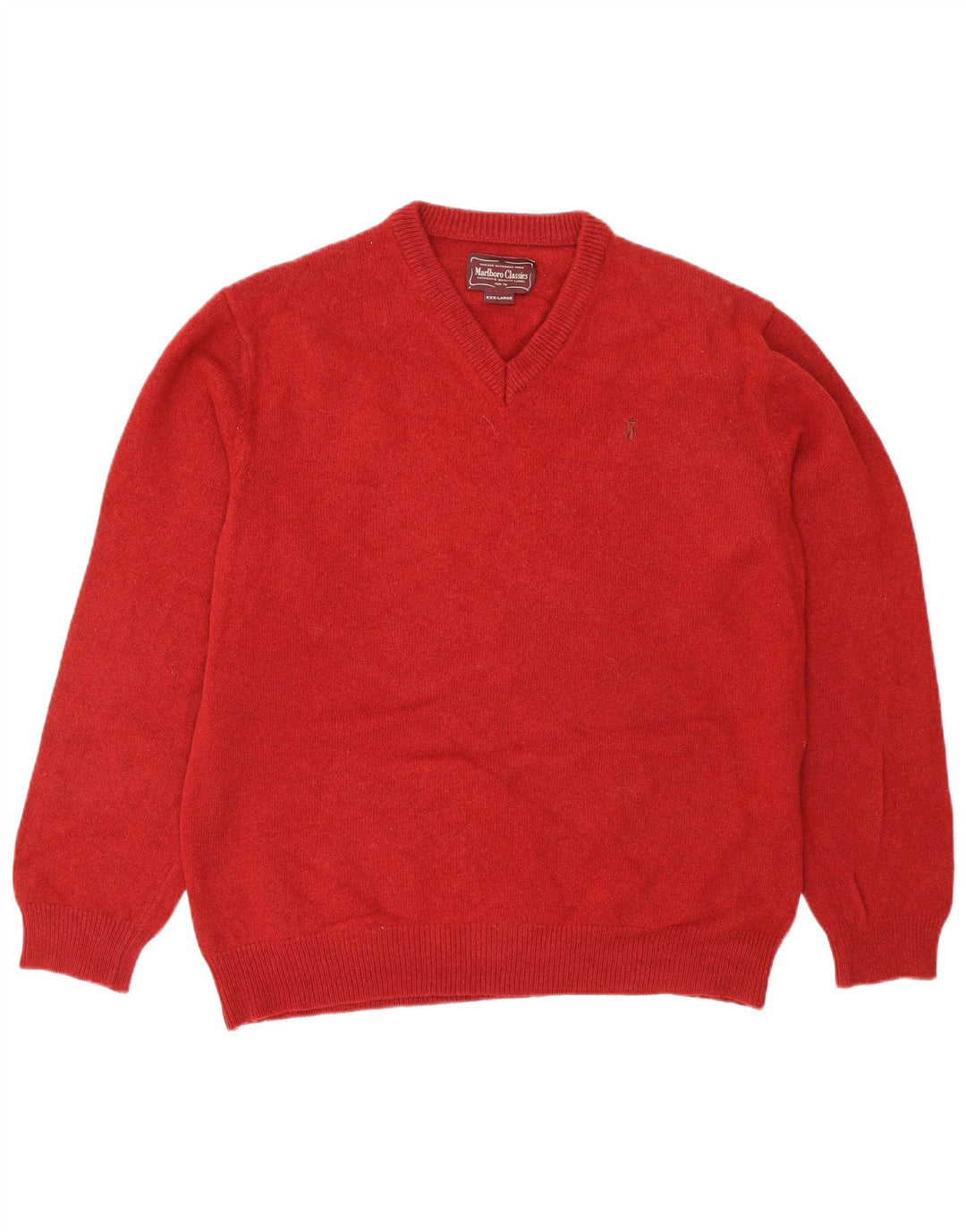 MARLBORO CLASSICS Dame V-hals sweater 3XL rød uld