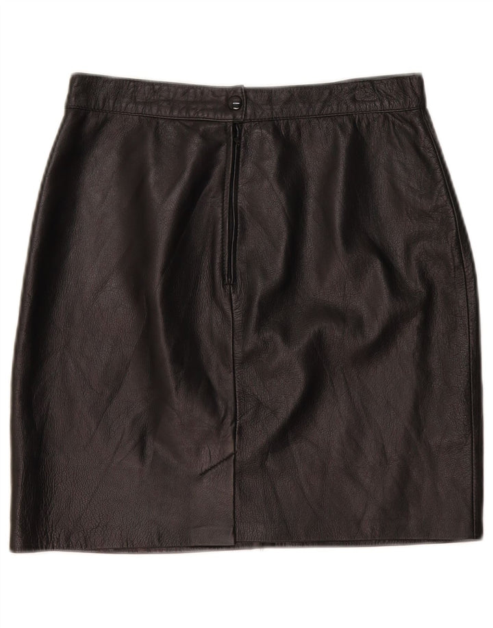Vintage dame mini læder nederdel W30 Medium Sort