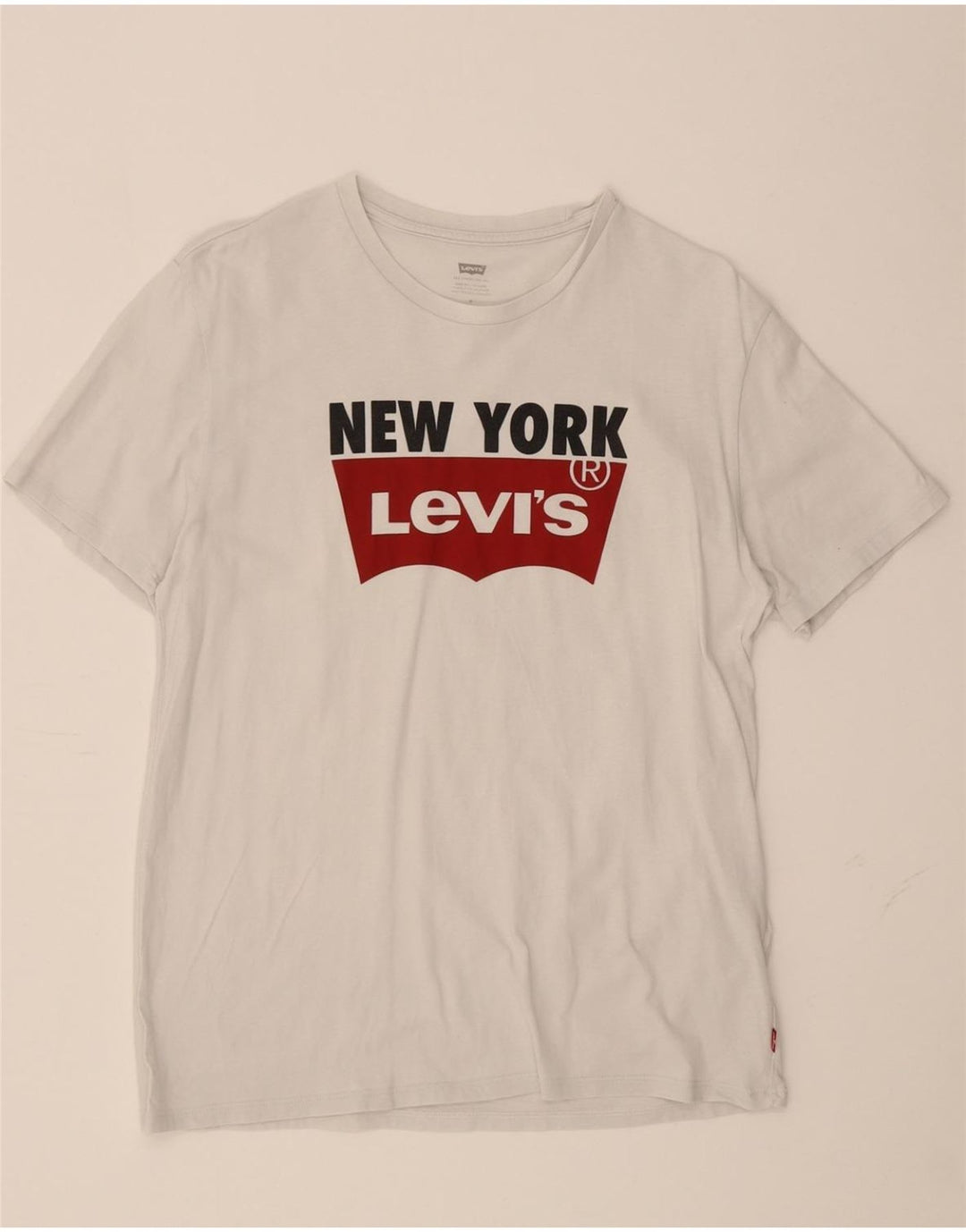 LEVI'S Womens Graphic T-Shirt Top UK 14 Medium White Cotton Vintage Levi's and Second-Hand Levi's from Messina Hembry 