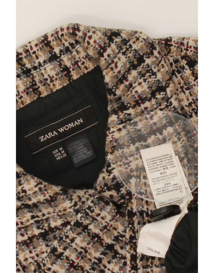 Zara Dame 5 Button Blazer Jacket UK 12 Medium Flerfarvet Ternet