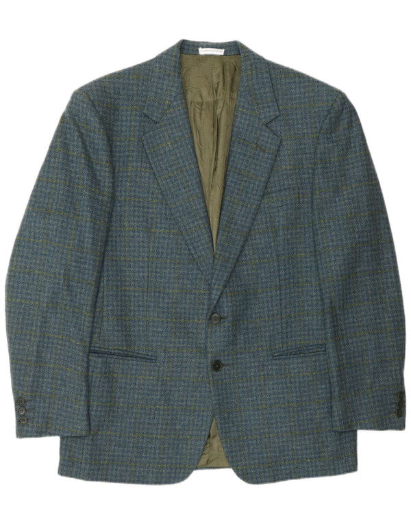 GILBERTO DOARDI Blazerjakke til mænd IT 50 Large Blue Houndstooth Classic