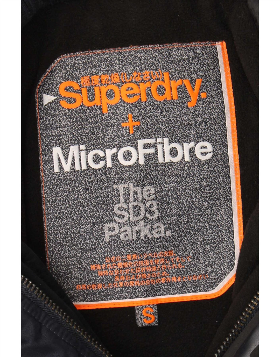Superdry Herre The windparka Hooded Parka Jacket UK 36 Small Navy Blue