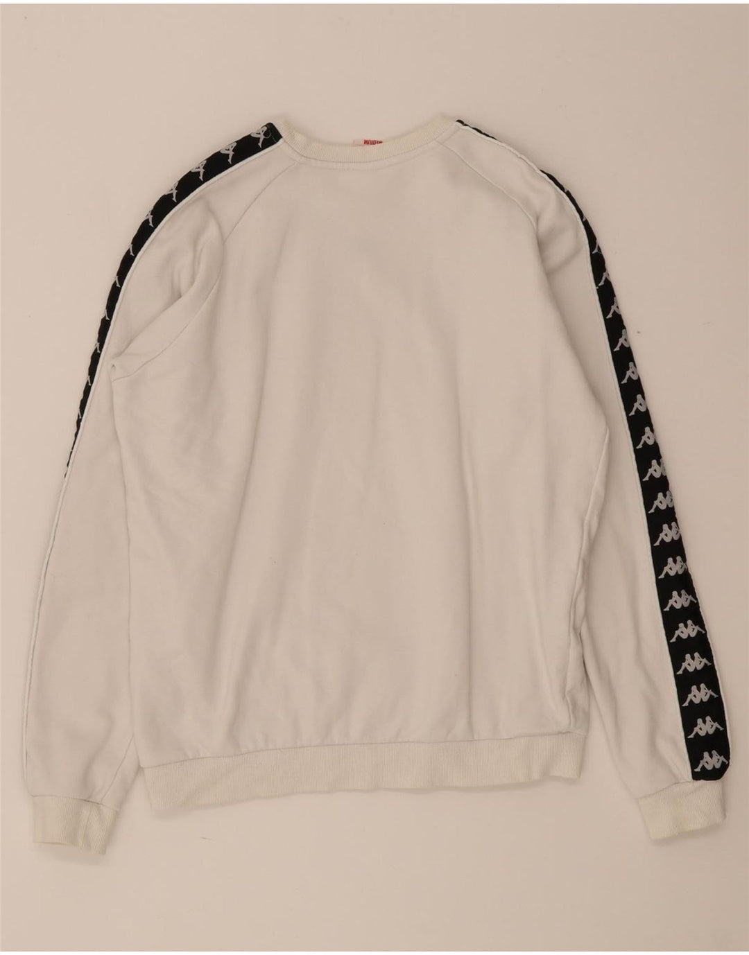 Kappa Herre Grafisk Sweatshirt Jumper Medium Hvid Colourblock Bomuld