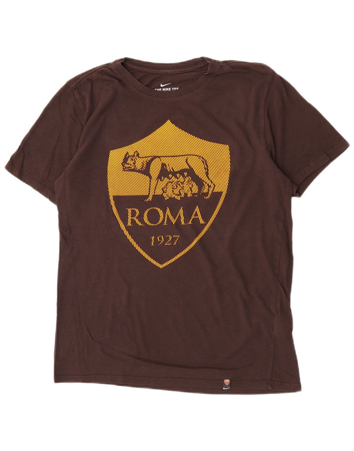 Nike Herre Roma Grafisk T-Shirt Top Medium Brun Bomuld