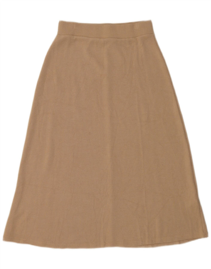 Zara Dame Midi Nederdel Medium W28 Beige Viscose