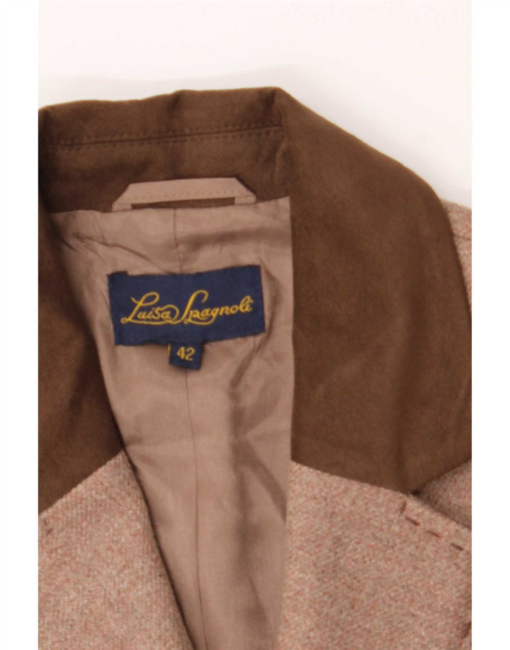 Luisa Spagnoli Dame 3-knaps blazerjakke IT 42 Medium Brun Uld