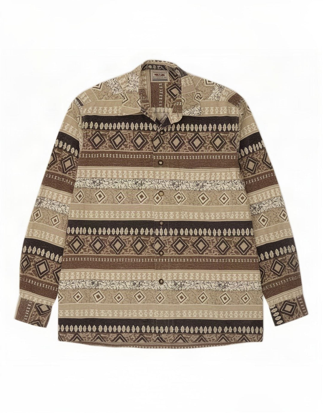 Georgio Piacente Herreskjorte Stor Beige Geometrisk
