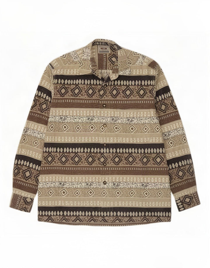 Georgio Piacente Herreskjorte Stor Beige Geometrisk