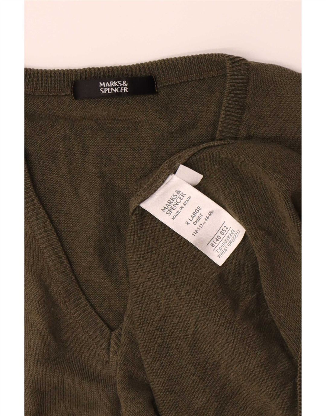 Marks & Spencer Herre V-hals sweater XL Khaki Akryl
