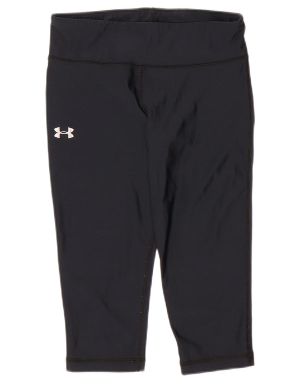 UNDER ARMOR Womens Heat Gear Capri Leggings UK 8 Small Navy Blue