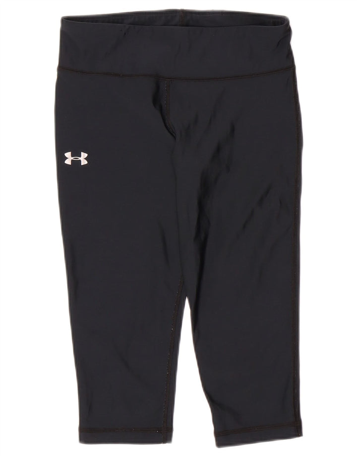 UNDER ARMOR Womens Heat Gear Capri Leggings UK 8 Small Navy Blue