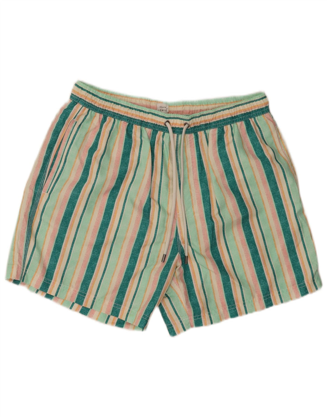 John Lewis Badeshorts til mænd mellemgrøn stribet polyester