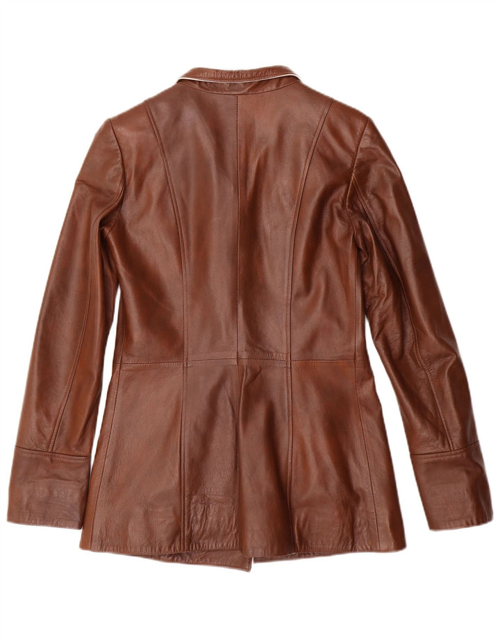 Giorgio Di Mare Dame Læderjakke UK 6 XS Brun Læder