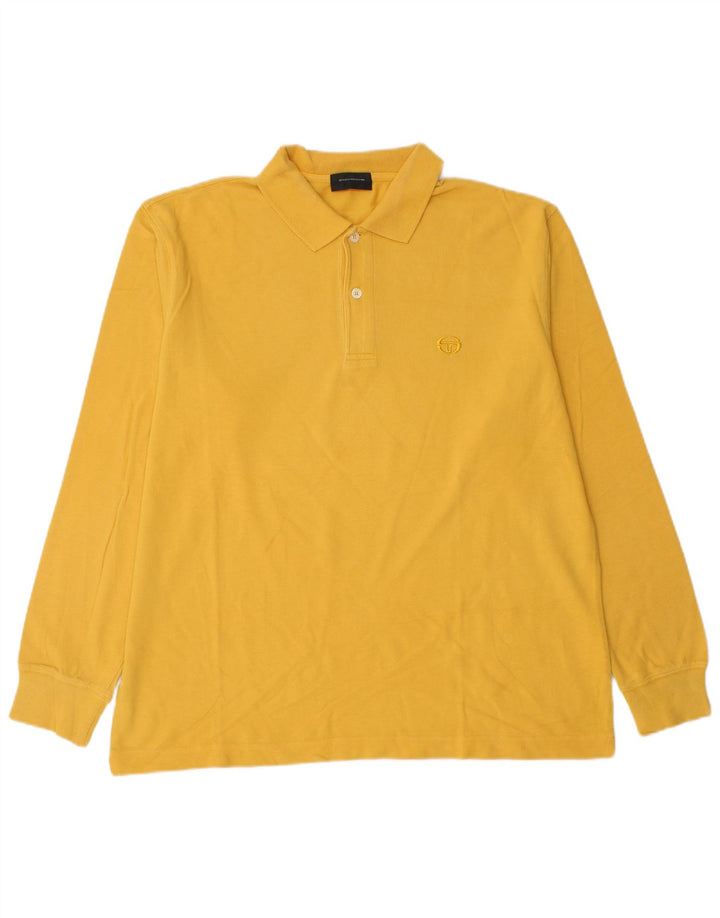 Sergio Tacchini Langærmet herre poloshirt IT 48 Medium Gul Bomuld