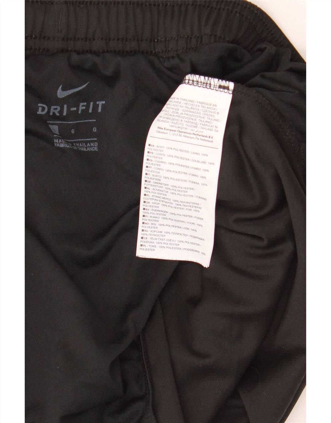 Nike Herre Dri Fit sportsshorts, store sorte polyester