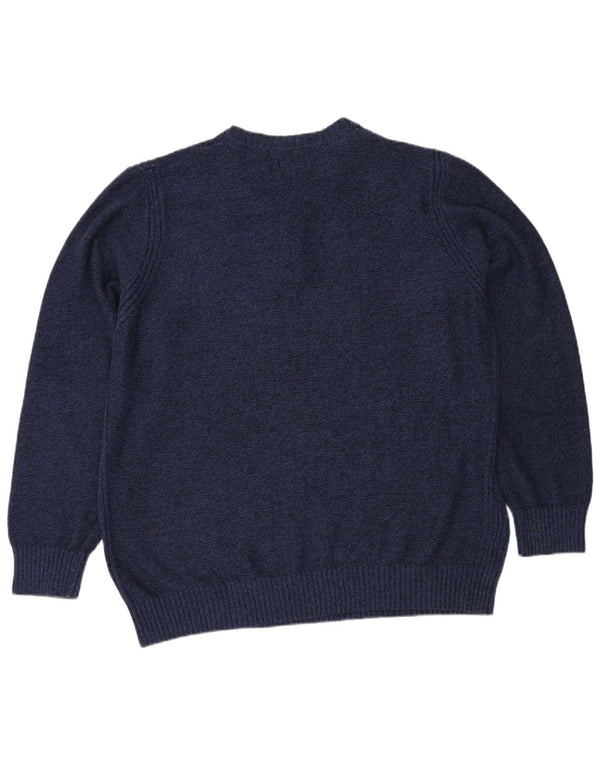 L.L.Bean Herre Button Neck Sweater 2XL Navyblå Flecked Bomuld